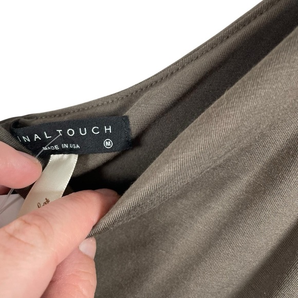 NWT Final Touch Asymmetrical One Sleeve Modal Blouse in Brown Size M - Picture 8 of 10